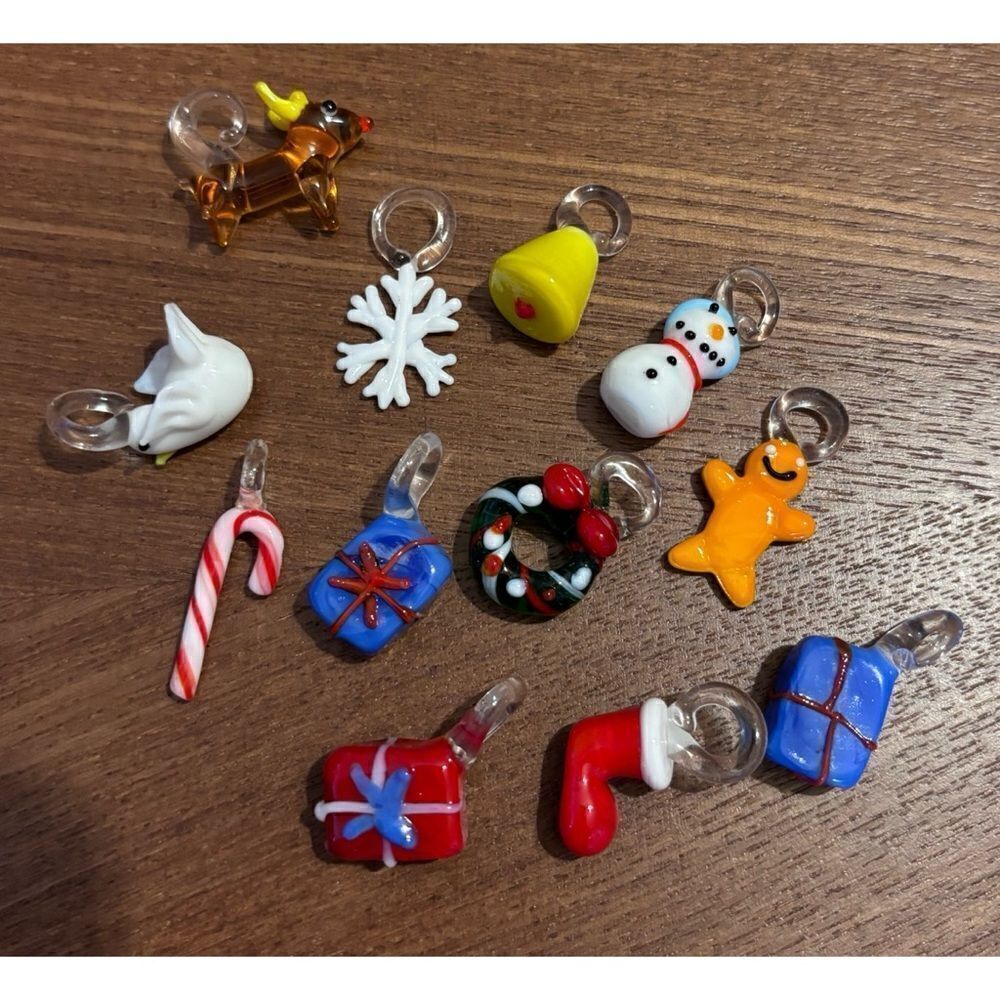 Vintage MURANO 12  Mini Glass Ornaments/ Néw